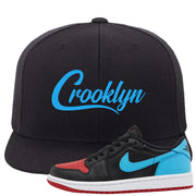 UNC to CHI Low 1s Snapback Hat | Crooklyn, Black