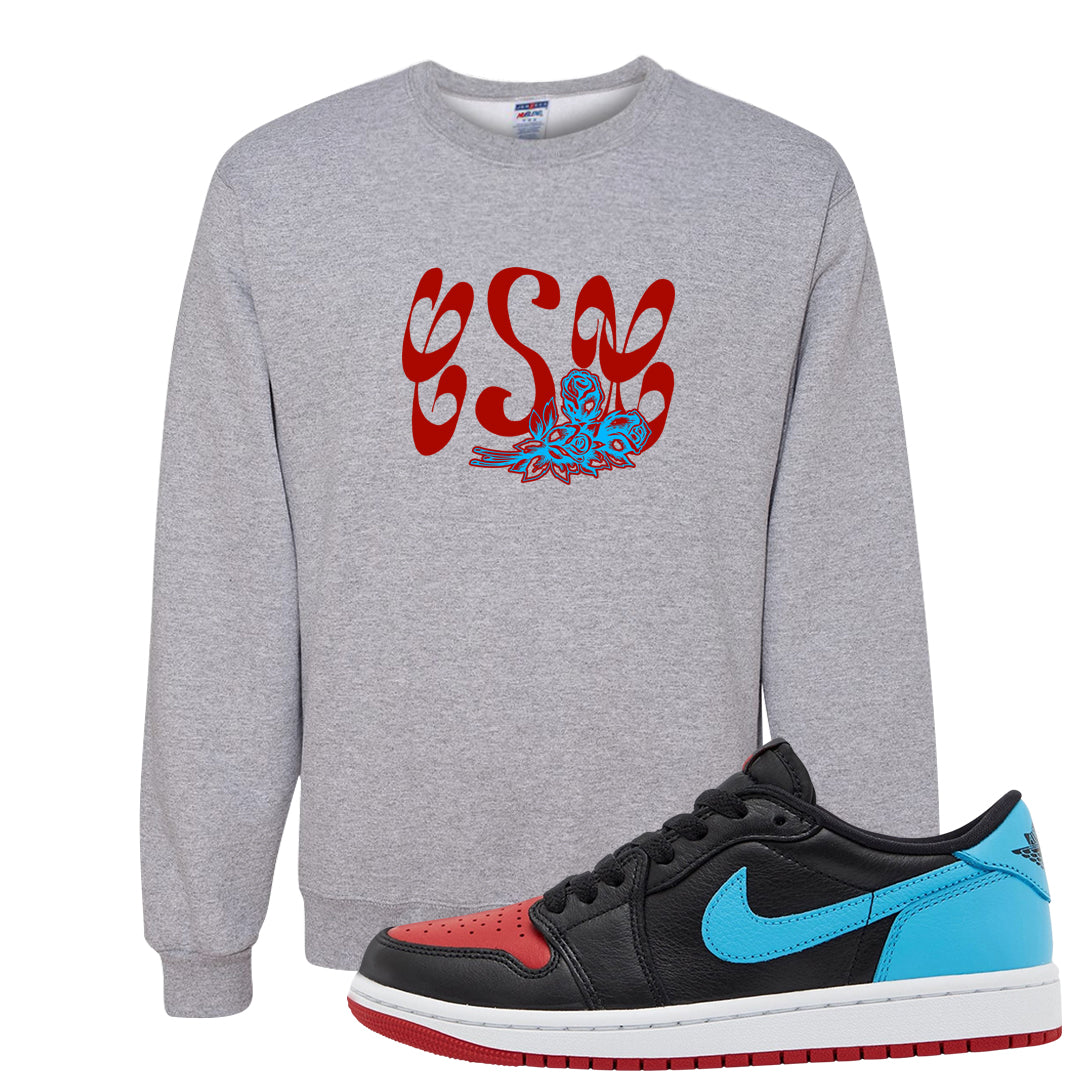 UNC to CHI Low 1s Crewneck Sweatshirt | Certified Sneakerhead, Ash