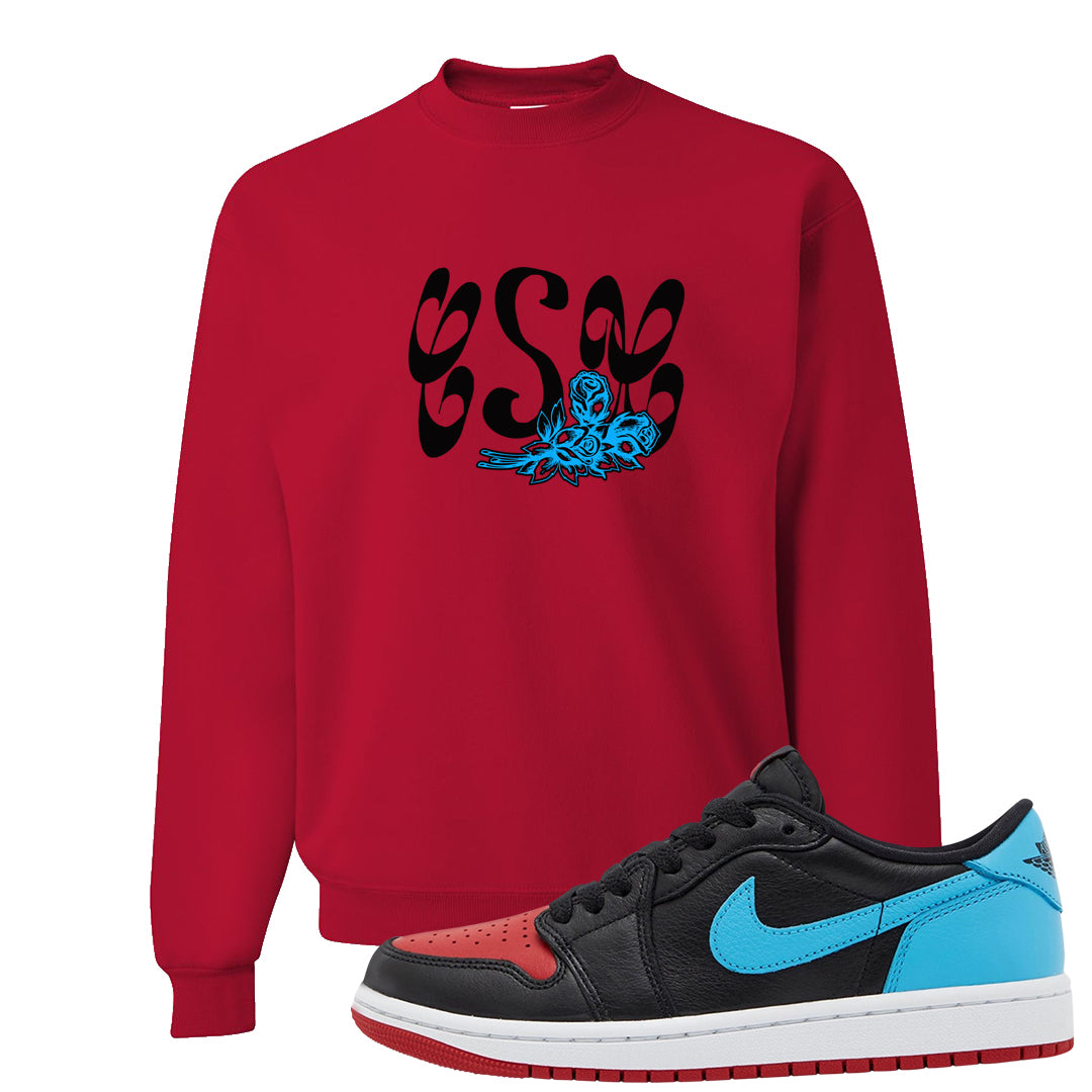 UNC to CHI Low 1s Crewneck Sweatshirt | Certified Sneakerhead, Red