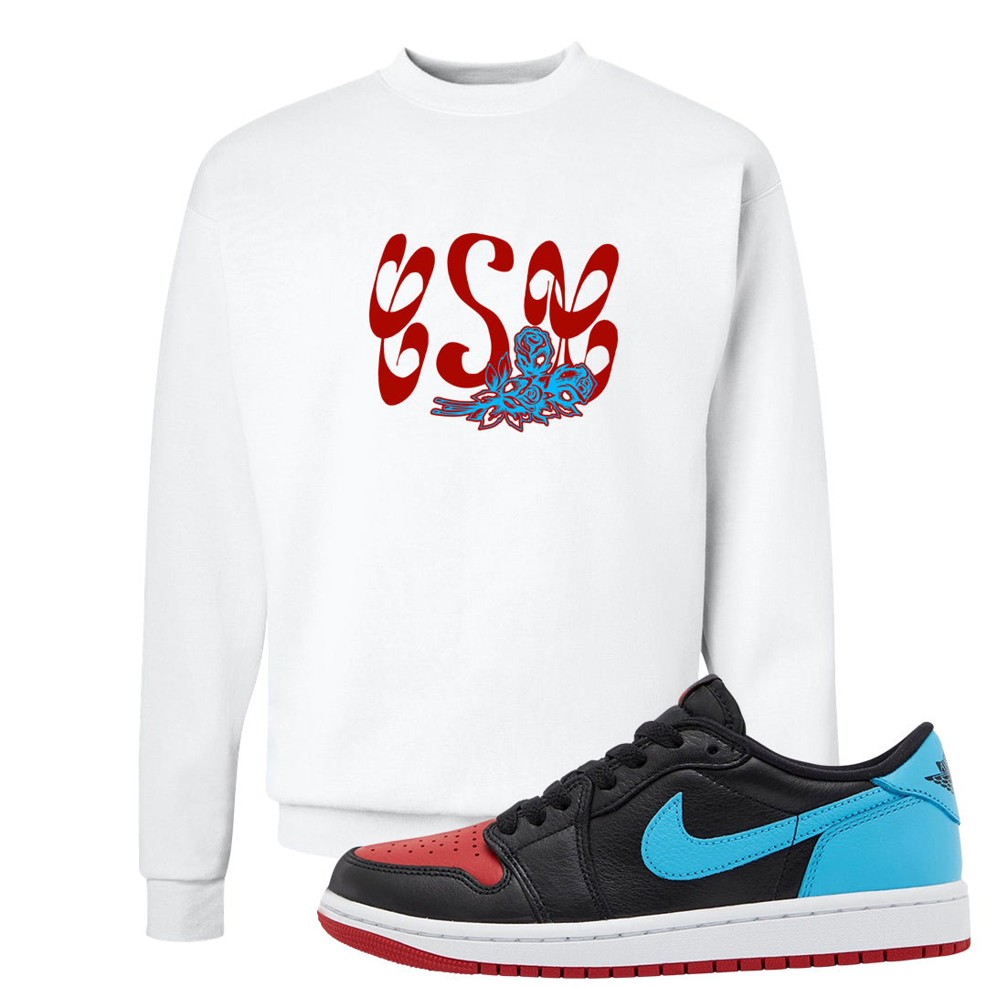 UNC to CHI Low 1s Crewneck Sweatshirt | Certified Sneakerhead, White