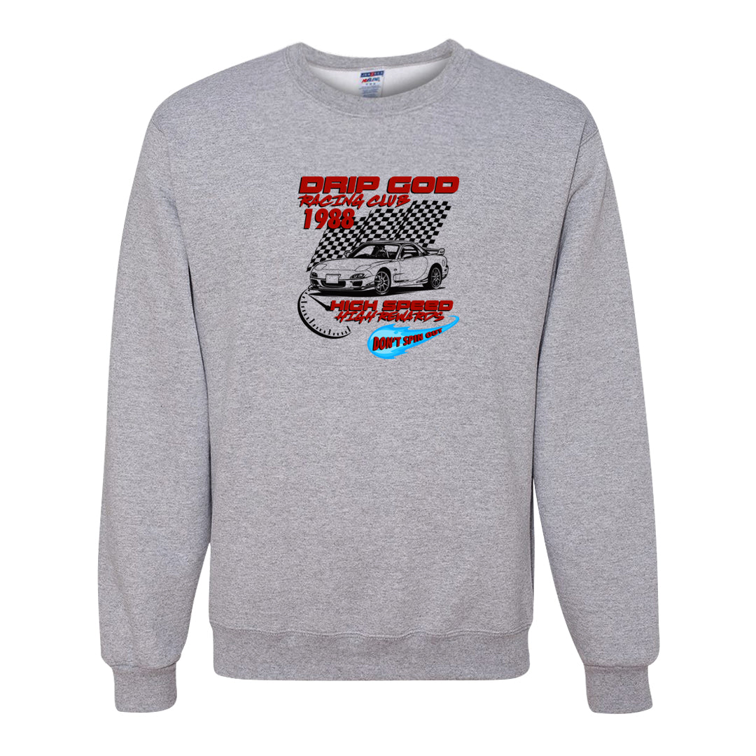 UNC to CHI Low 1s Crewneck Sweatshirt | Drip God Racing Club, Ash