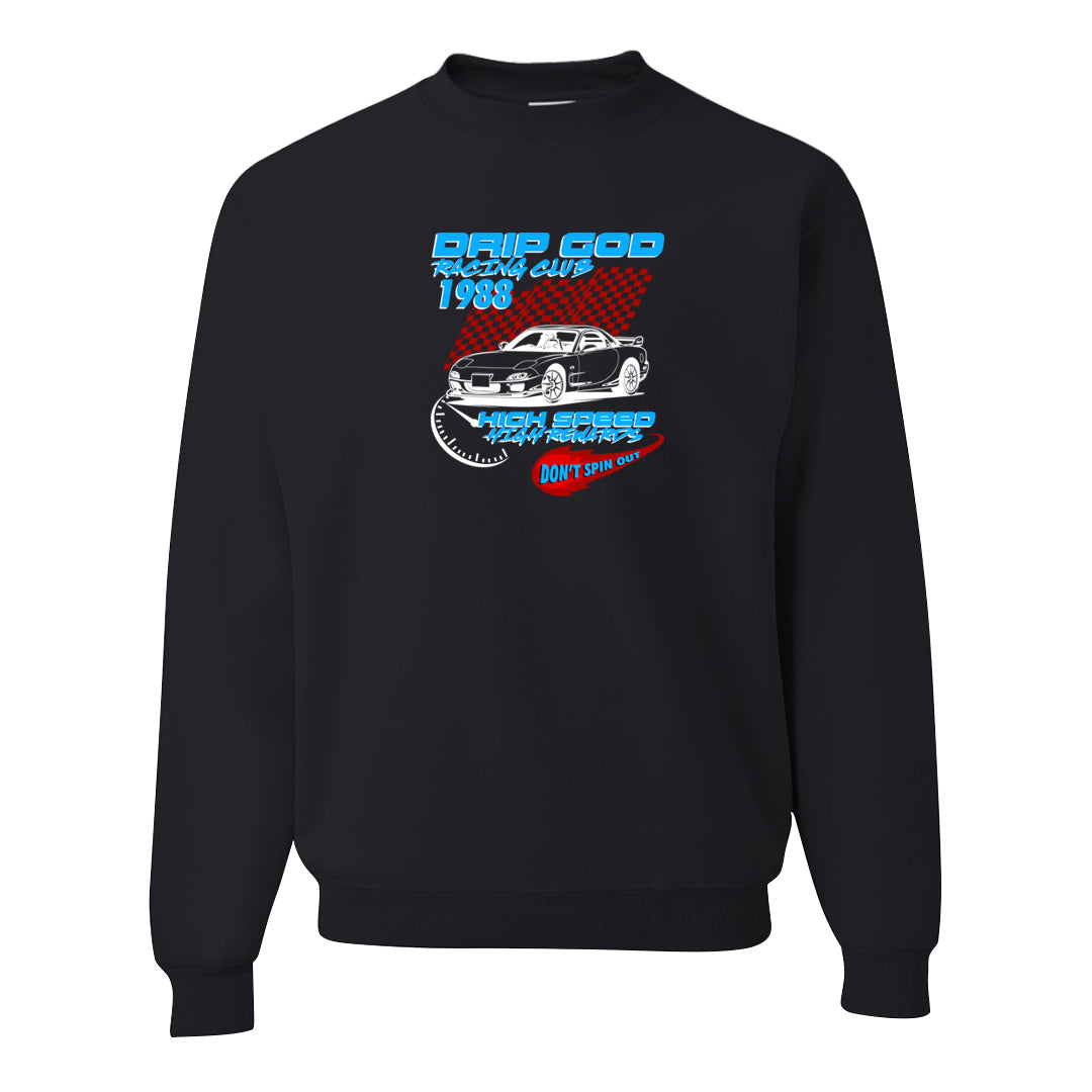 UNC to CHI Low 1s Crewneck Sweatshirt | Drip God Racing Club, Black