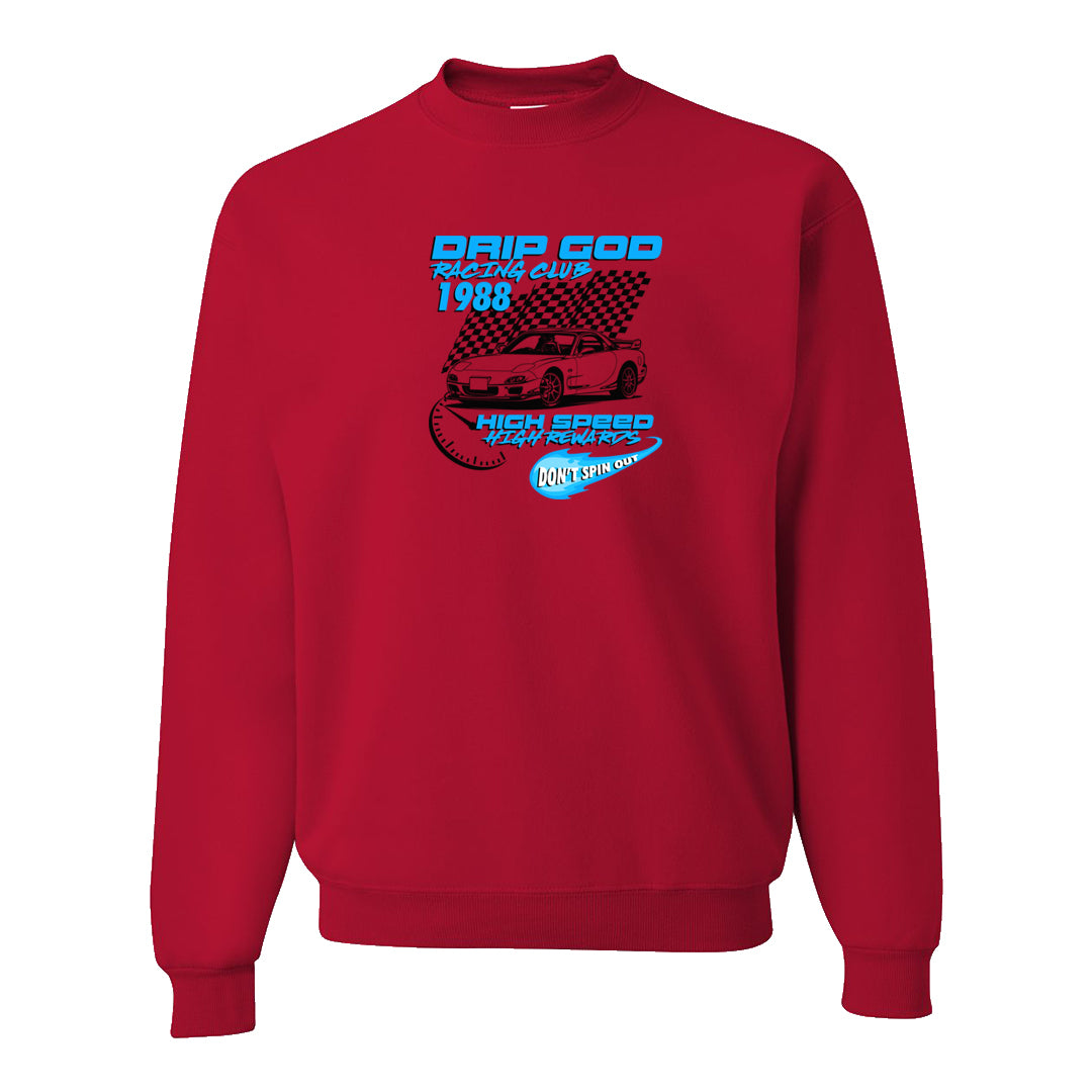 UNC to CHI Low 1s Crewneck Sweatshirt | Drip God Racing Club, Red