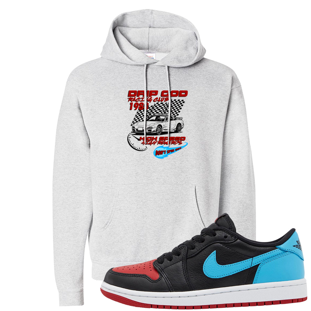 UNC to CHI Low 1s Hoodie | Drip God Racing Club, Ash