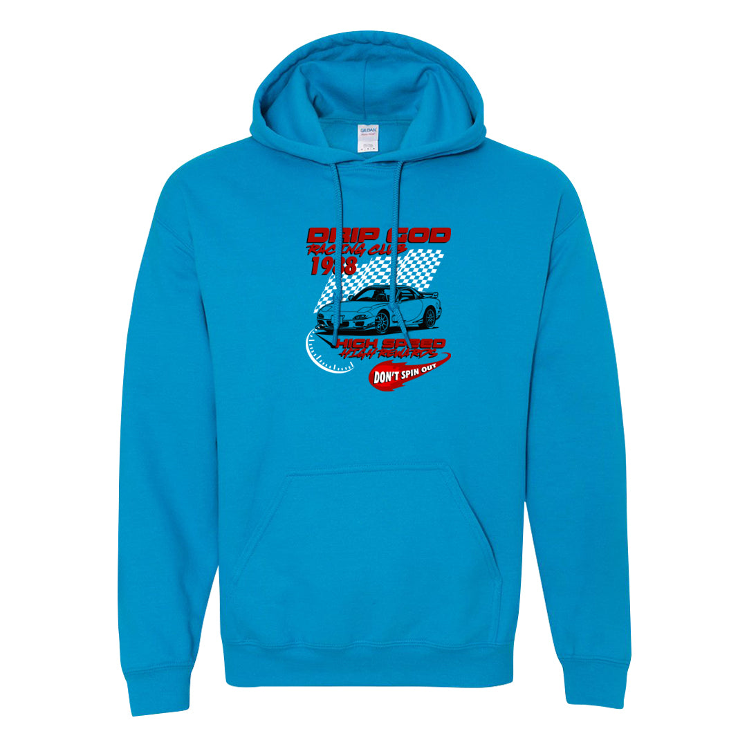 UNC to CHI Low 1s Hoodie | Drip God Racing Club, Sapphire