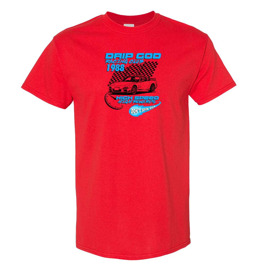 UNC to CHI Low 1s T Shirt | Drip God Racing Club, Red