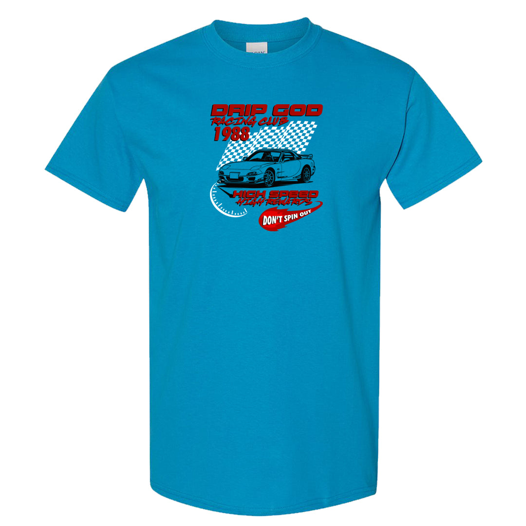 UNC to CHI Low 1s T Shirt | Drip God Racing Club, Sapphire