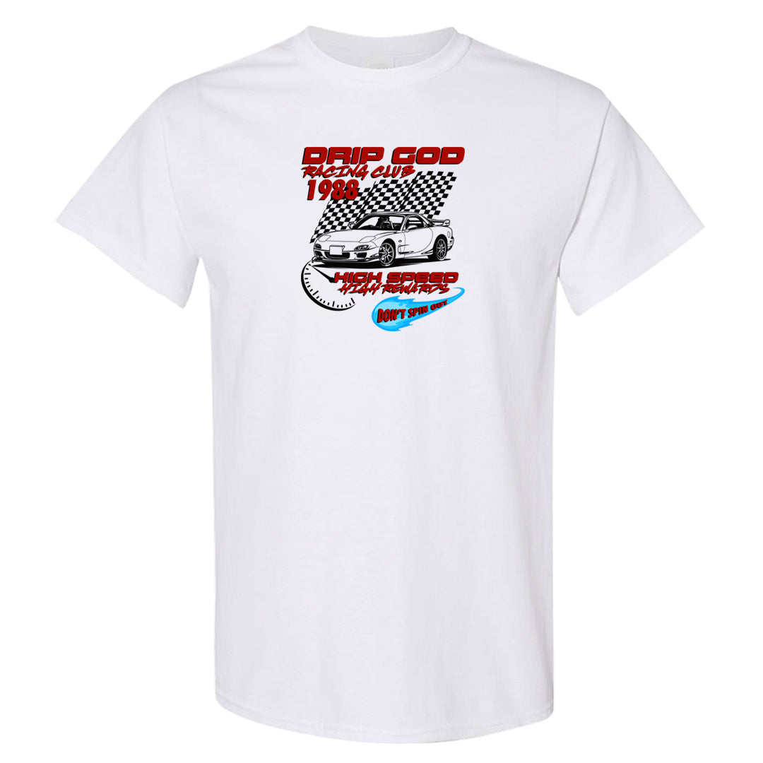 UNC to CHI Low 1s T Shirt | Drip God Racing Club, White