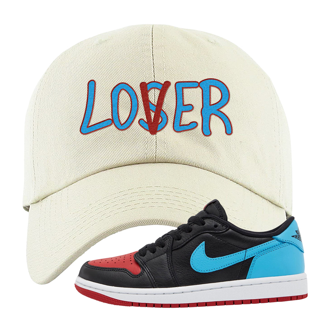 UNC to CHI Low 1s Dad Hat | Lover, White