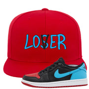 UNC to CHI Low 1s Snapback Hat | Lover, Red