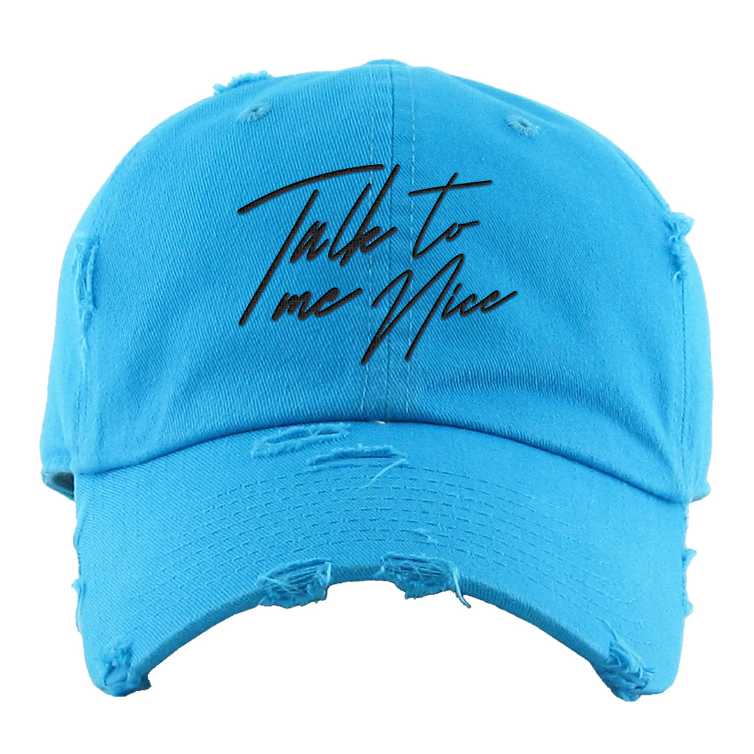 UNC to CHI Low 1s Distressed Dad Hat | Talk To Me Nice, Aqua