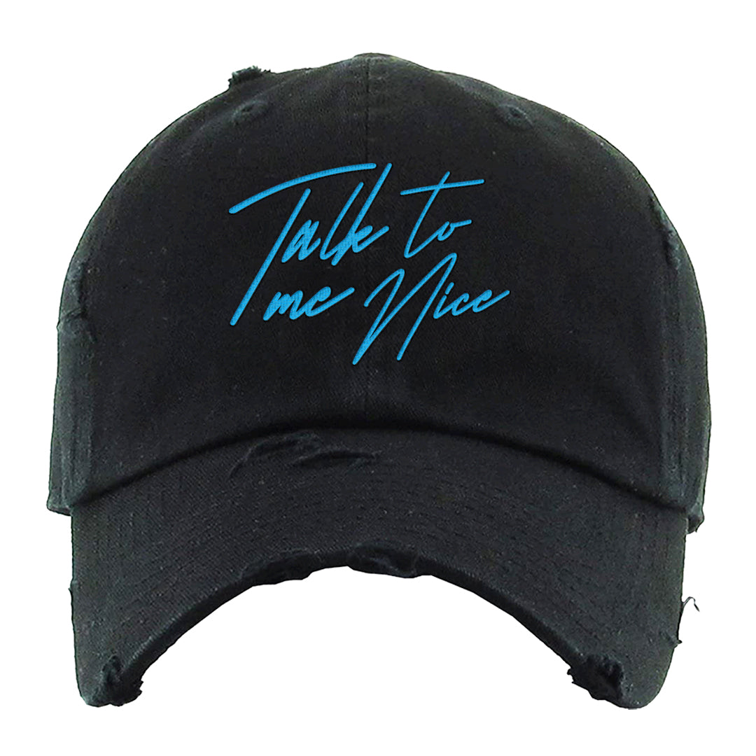 UNC to CHI Low 1s Distressed Dad Hat | Talk To Me Nice, Black