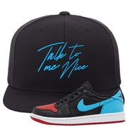 UNC to CHI Low 1s Snapback Hat | Talk To Me Nice, Black