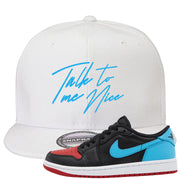 UNC to CHI Low 1s Snapback Hat | Talk To Me Nice, White