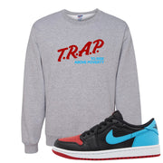 UNC to CHI Low 1s Crewneck Sweatshirt | Trap To Rise Above Poverty, Ash