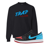 UNC to CHI Low 1s Crewneck Sweatshirt | Trap To Rise Above Poverty, Black