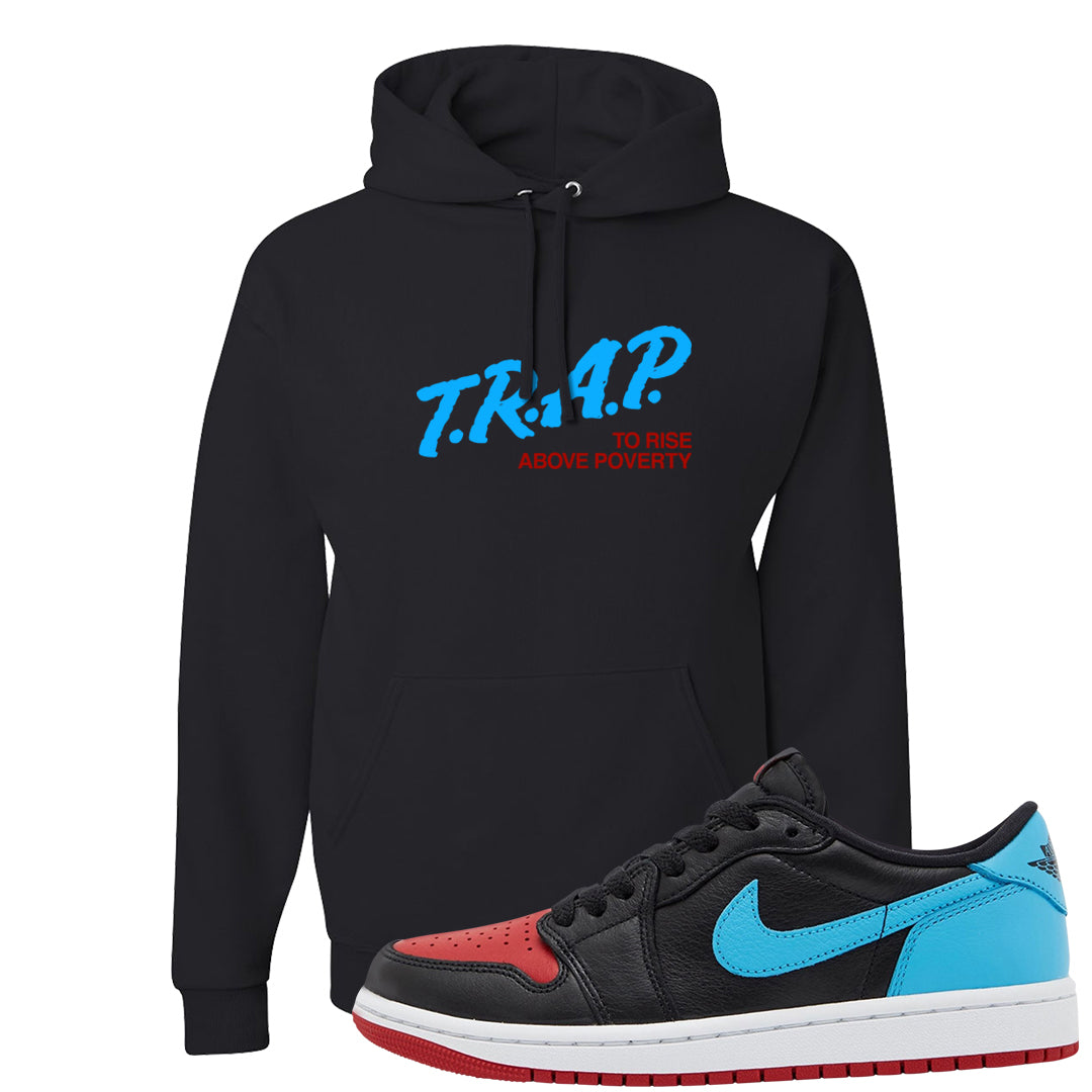 UNC to CHI Low 1s Hoodie | Trap To Rise Above Poverty, Black