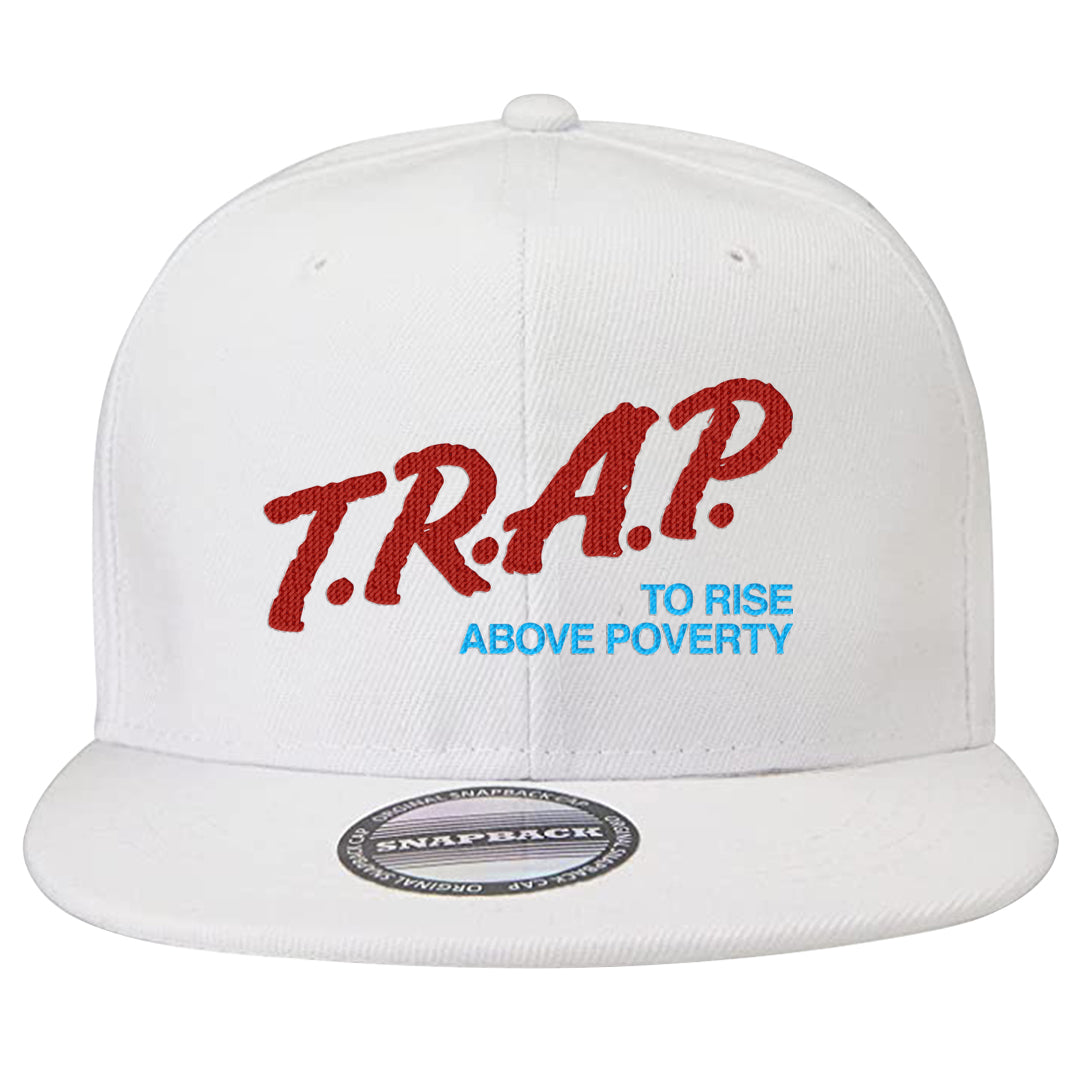 UNC to CHI Low 1s Snapback Hat | Trap To Rise Above Poverty, White