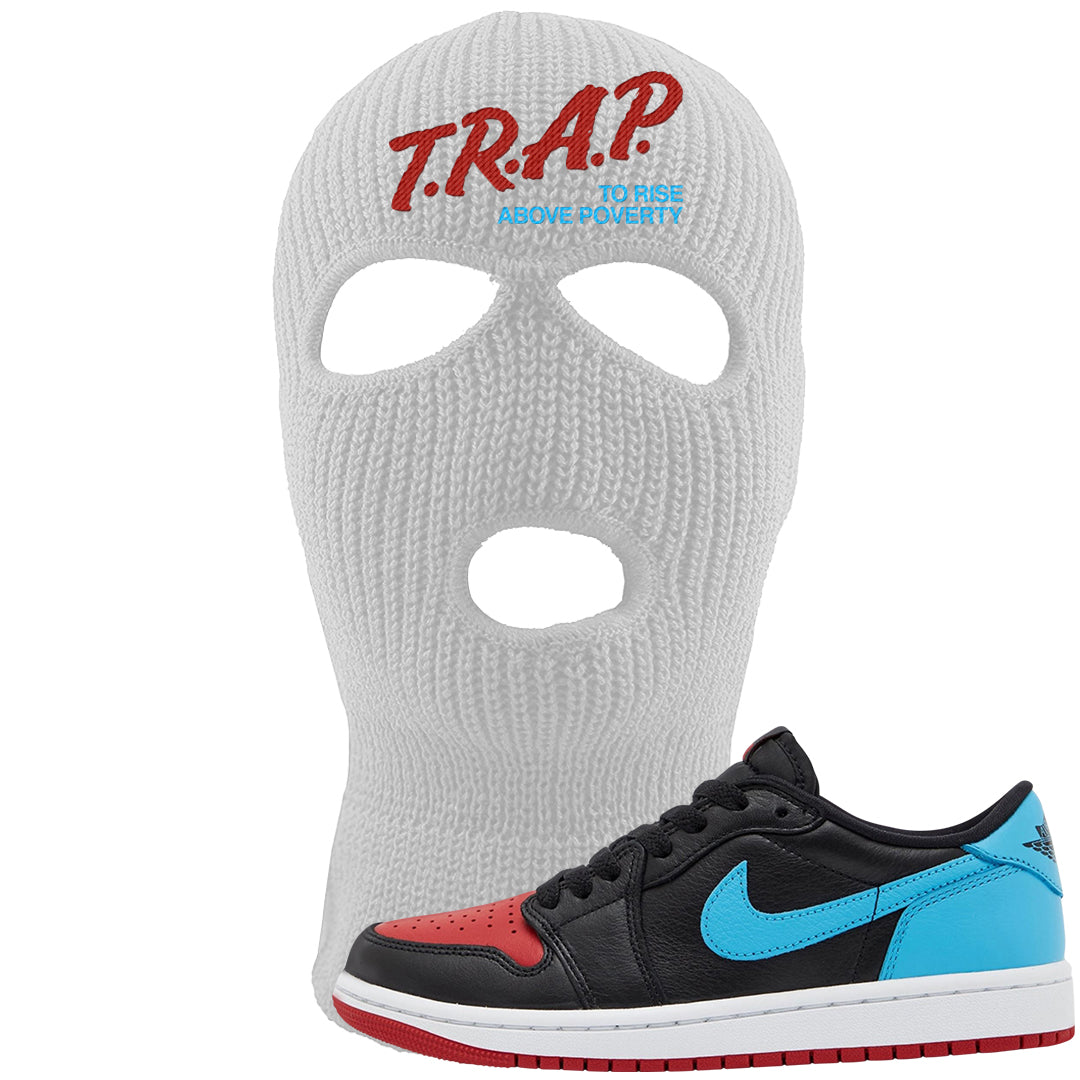 UNC to CHI Low 1s Ski Mask | Trap To Rise Above Poverty, White