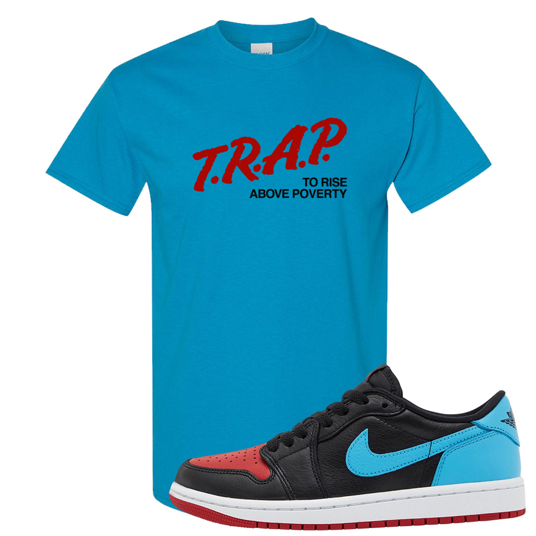 UNC to CHI Low 1s T Shirt | Trap To Rise Above Poverty, Sapphire