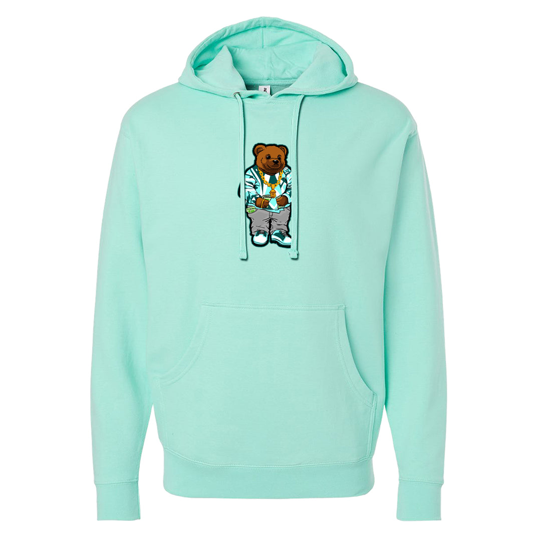 Chenille Teal Aqua Mid 1s Hoodie | Sweater Bear, Mint