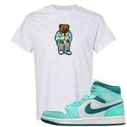 Chenille Teal Aqua Mid 1s T Shirt | Sweater Bear, Ash