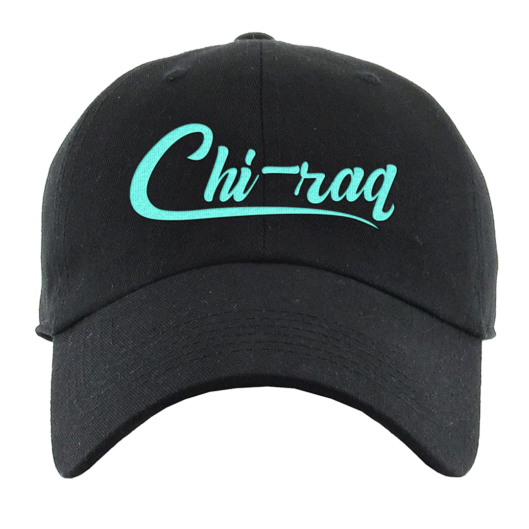 Chenille Teal Aqua Mid 1s Dad Hat | Chiraq, Black