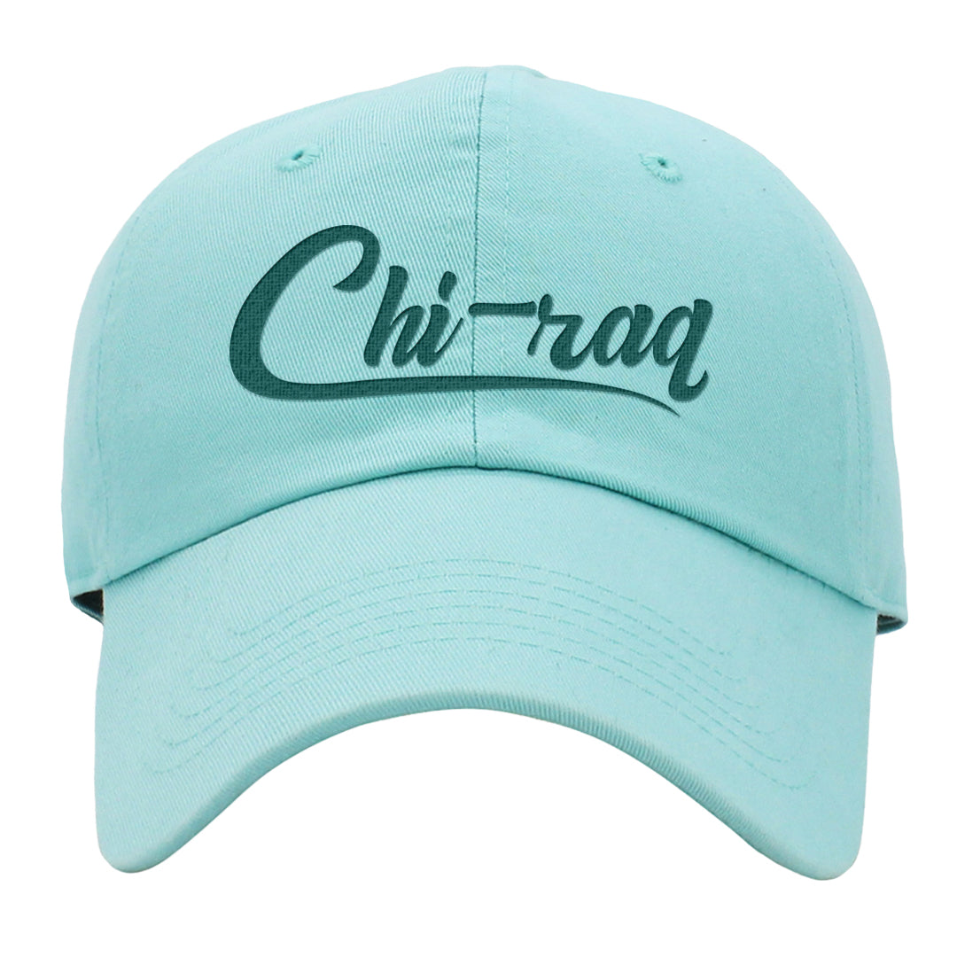 Chenille Teal Aqua Mid 1s Dad Hat | Chiraq, Mint