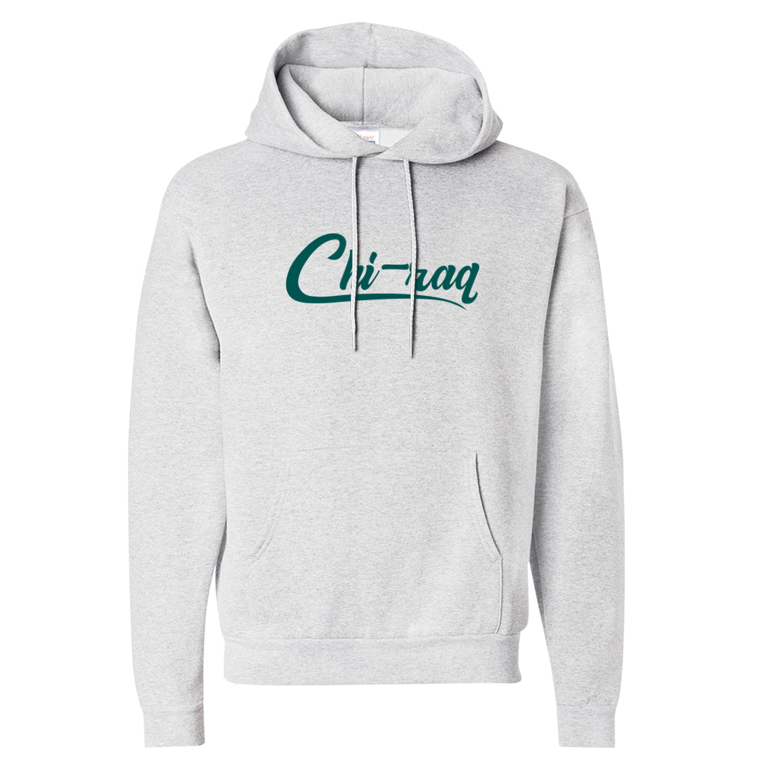 Chenille Teal Aqua Mid 1s Hoodie | Chiraq, Ash