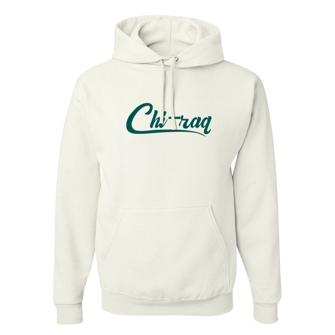 Chenille Teal Aqua Mid 1s Hoodie | Chiraq, White