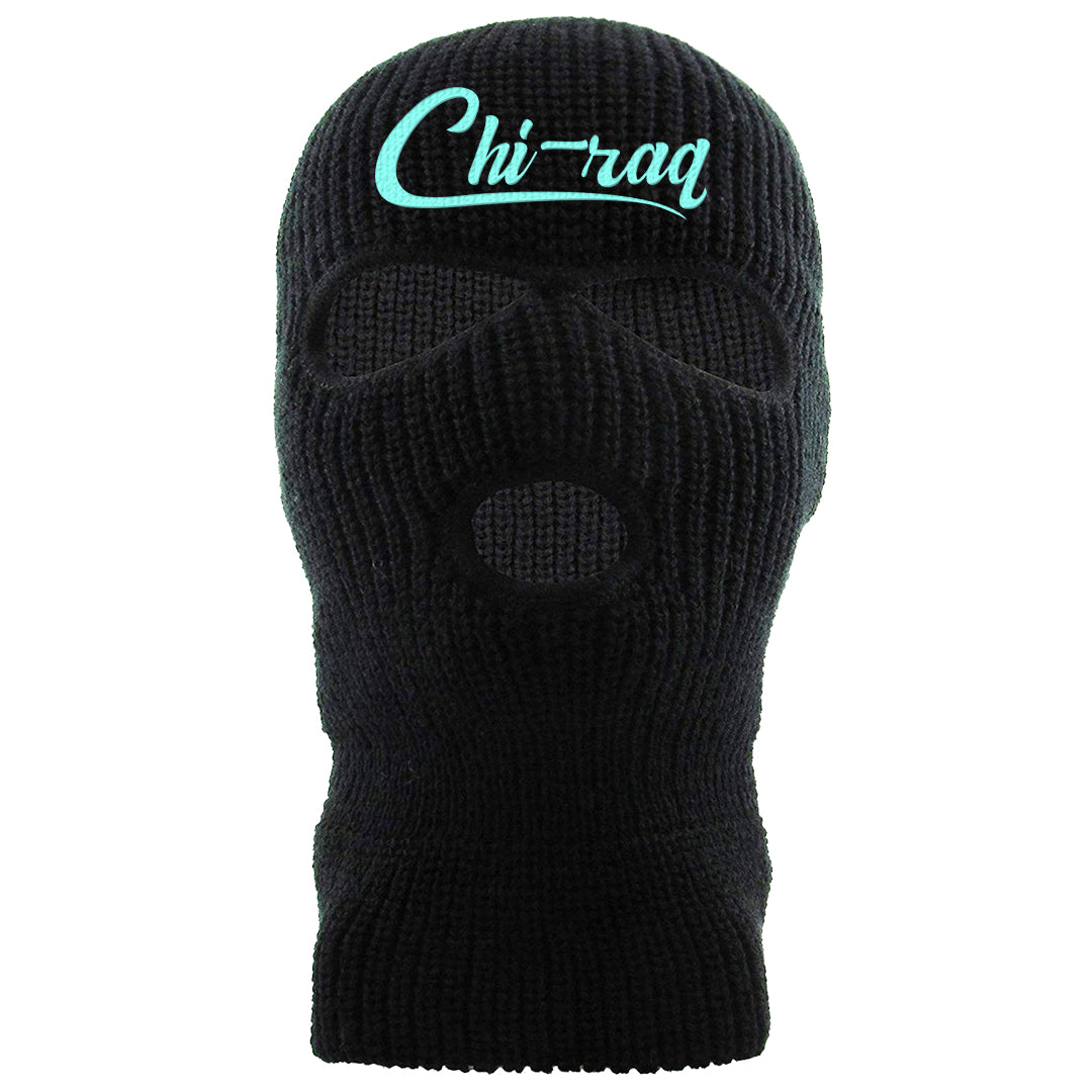 Chenille Teal Aqua Mid 1s Ski Mask | Chiraq, Black