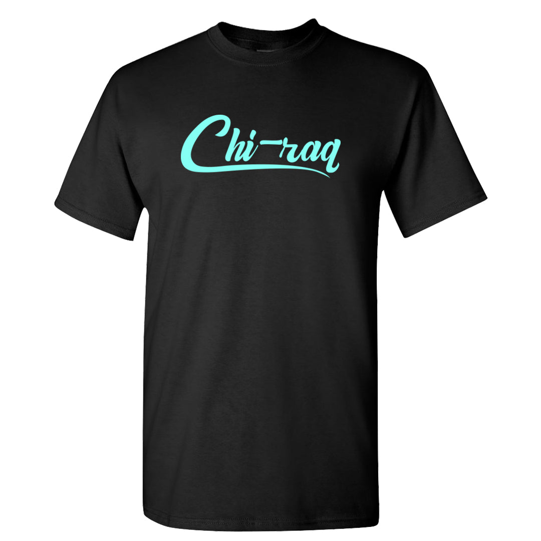 Chenille Teal Aqua Mid 1s T Shirt | Chiraq, Black