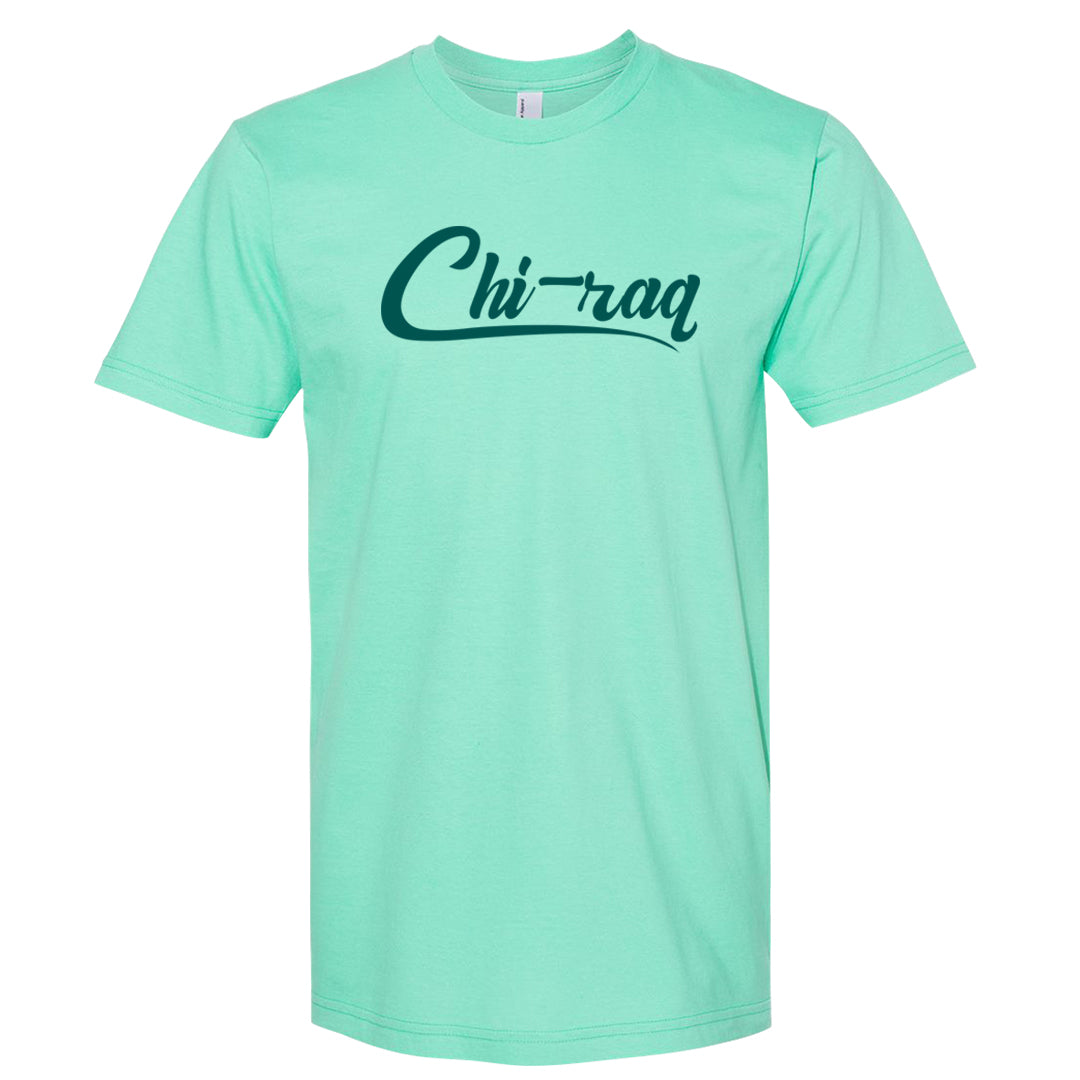 Chenille Teal Aqua Mid 1s T Shirt | Chiraq, Mint