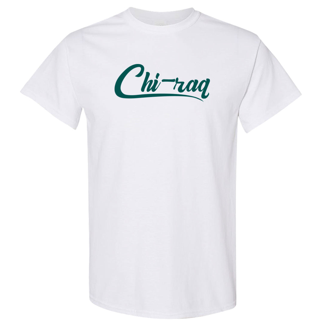 Chenille Teal Aqua Mid 1s T Shirt | Chiraq, White