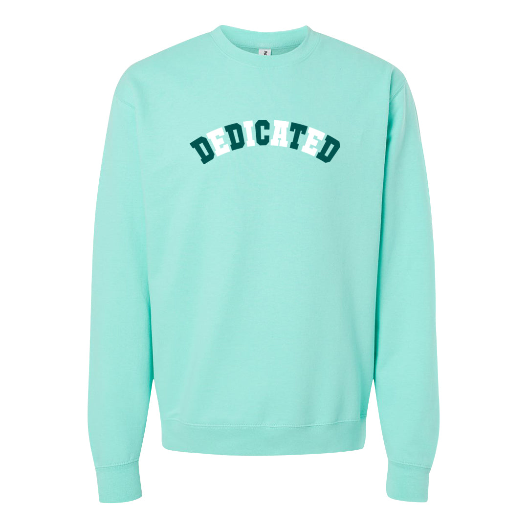 Chenille Teal Aqua Mid 1s Crewneck Sweatshirt | Dedicated, Mint