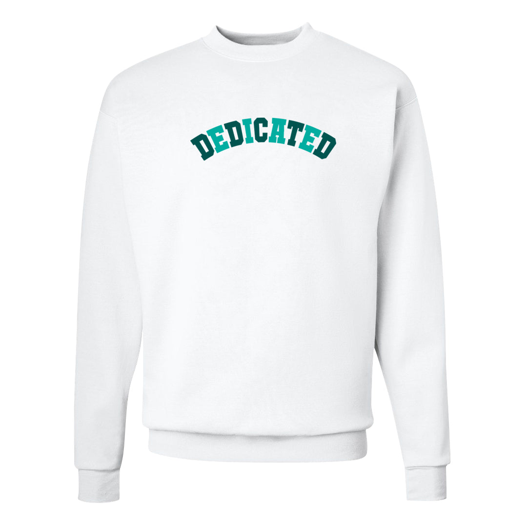 Chenille Teal Aqua Mid 1s Crewneck Sweatshirt | Dedicated, White