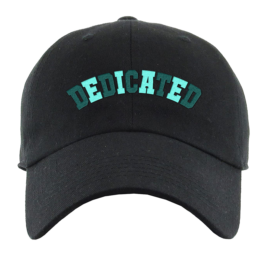 Chenille Teal Aqua Mid 1s Dad Hat | Dedicated, Black