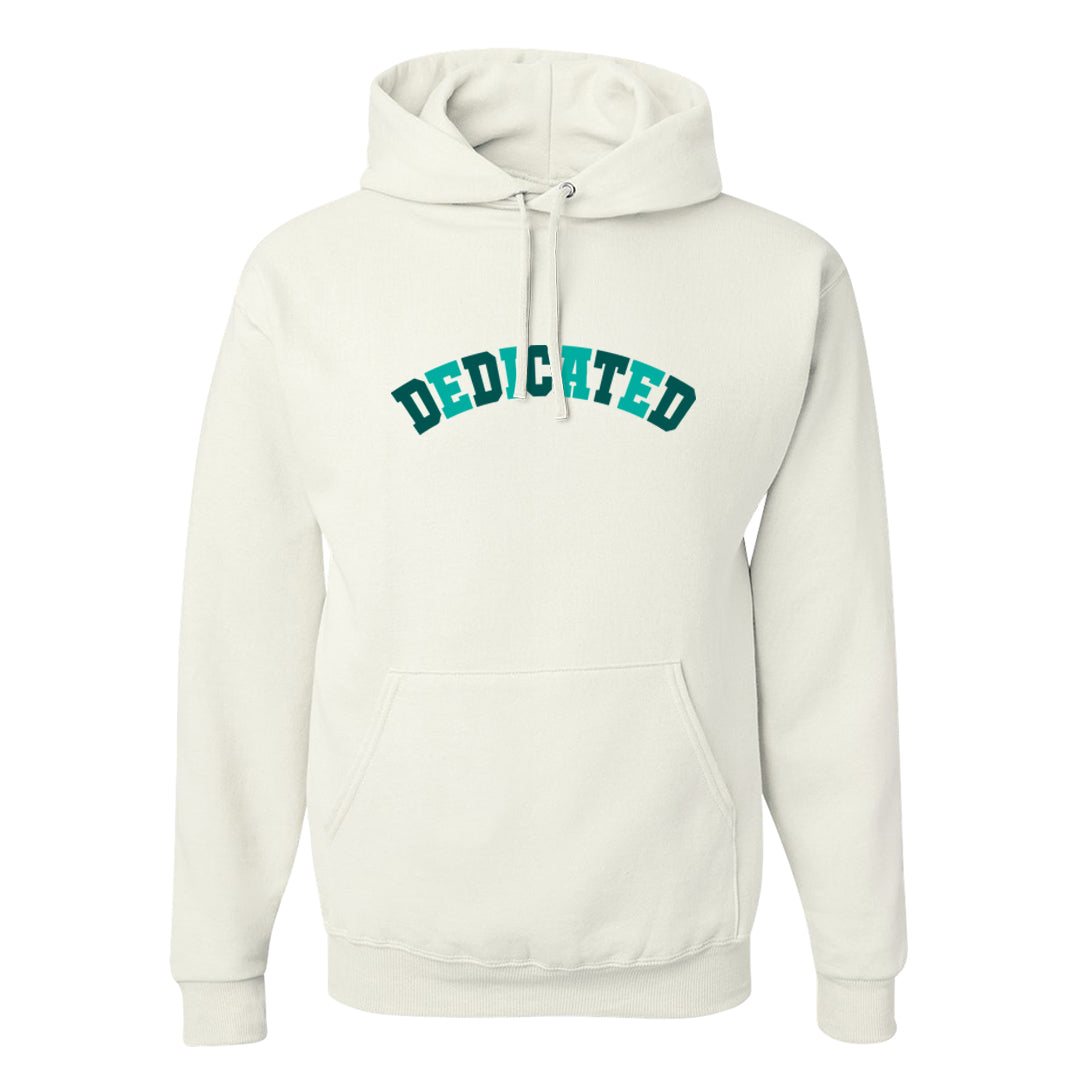 Chenille Teal Aqua Mid 1s Hoodie | Dedicated, White