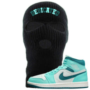 Chenille Teal Aqua Mid 1s Ski Mask | Dedicated, Black