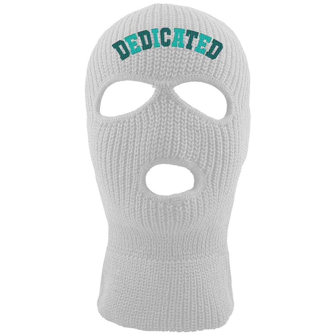 Chenille Teal Aqua Mid 1s Ski Mask | Dedicated, White