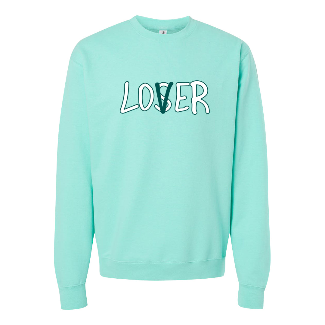 Chenille Teal Aqua Mid 1s Crewneck Sweatshirt | Lover, Mint