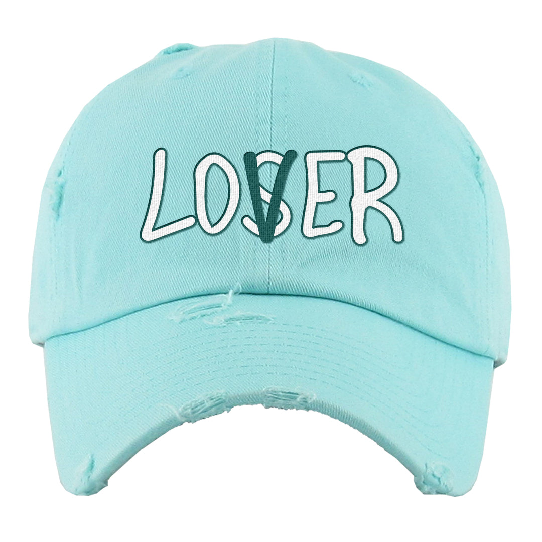 Chenille Teal Aqua Mid 1s Distressed Dad Hat | Lover, Mint