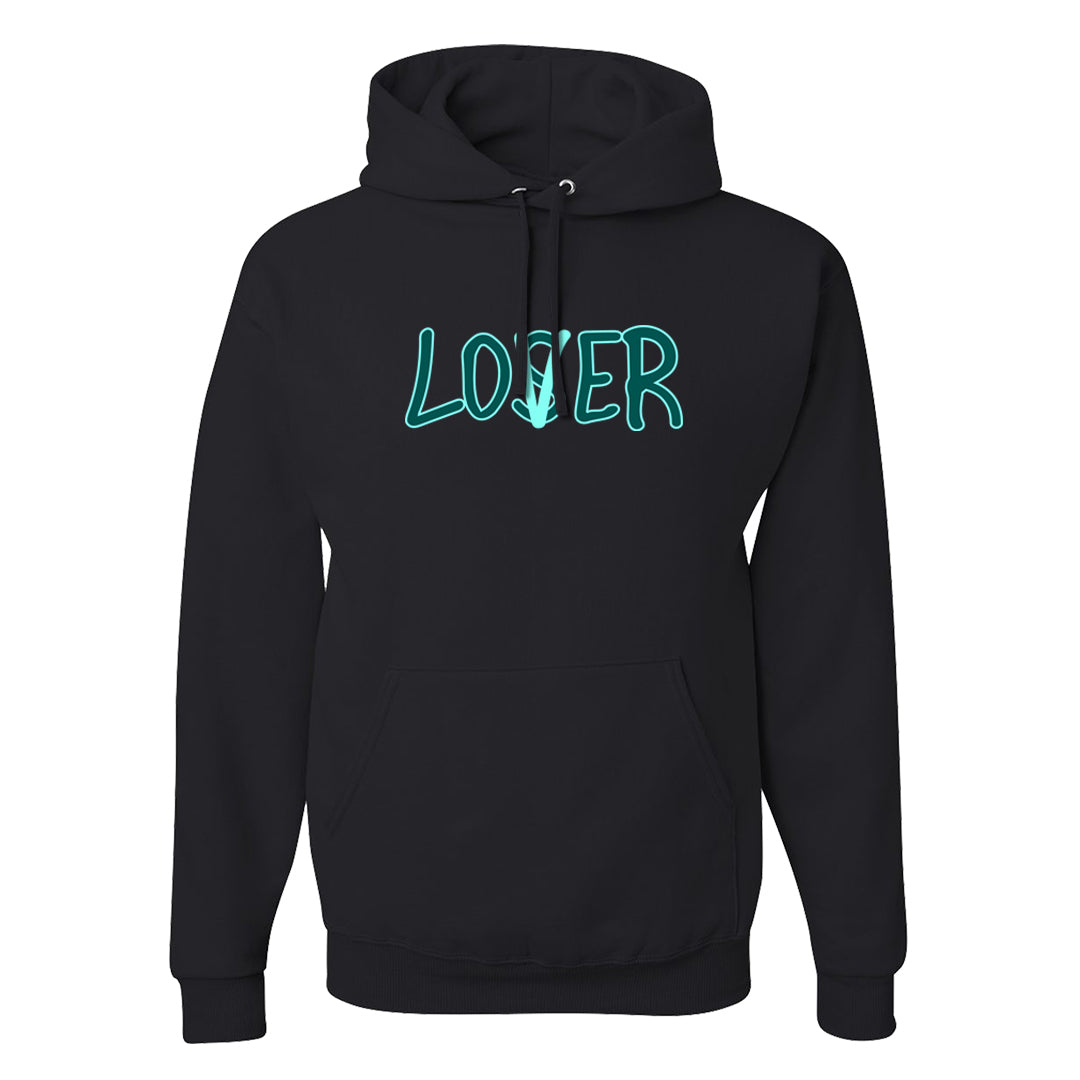 Chenille Teal Aqua Mid 1s Hoodie | Lover, Black