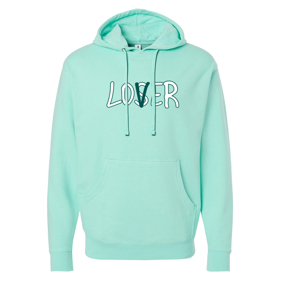 Chenille Teal Aqua Mid 1s Hoodie | Lover, Mint