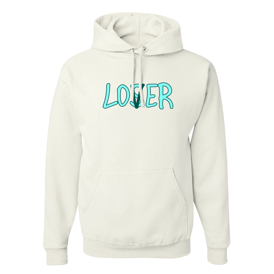 Chenille Teal Aqua Mid 1s Hoodie | Lover, White