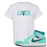 Chenille Teal Aqua Mid 1s T Shirt | Lover, Ash