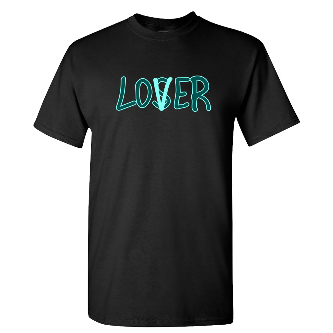 Chenille Teal Aqua Mid 1s T Shirt | Lover, Black