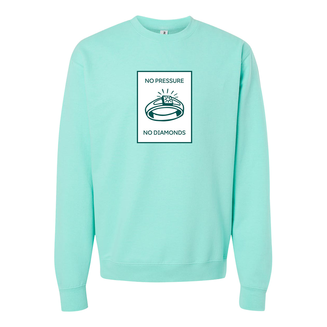 Chenille Teal Aqua Mid 1s Crewneck Sweatshirt | No Pressure No Diamond, Mint