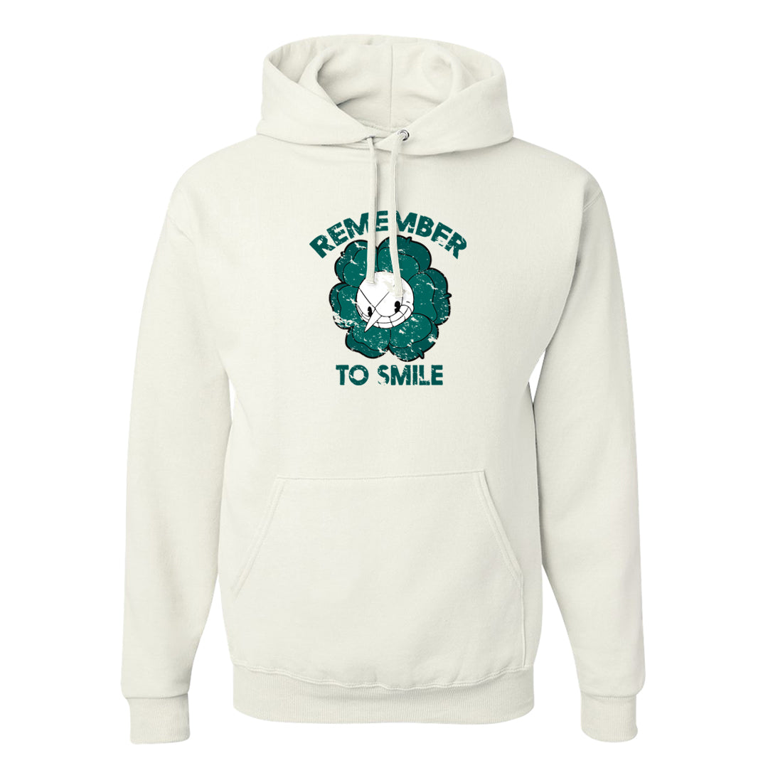 Chenille Teal Aqua Mid 1s Hoodie | Remember To Smile, White