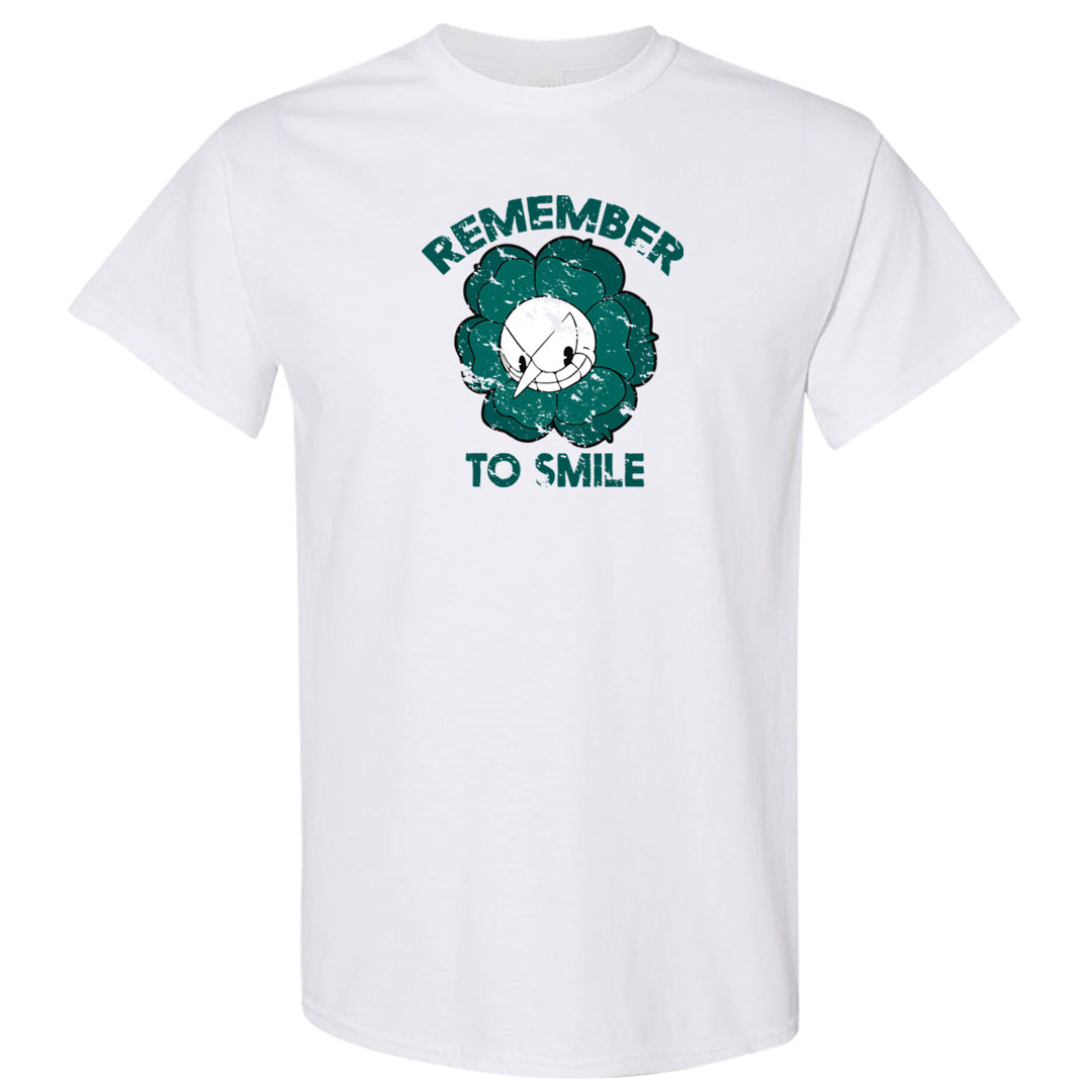 Chenille Teal Aqua Mid 1s T Shirt | Remember To Smile, White